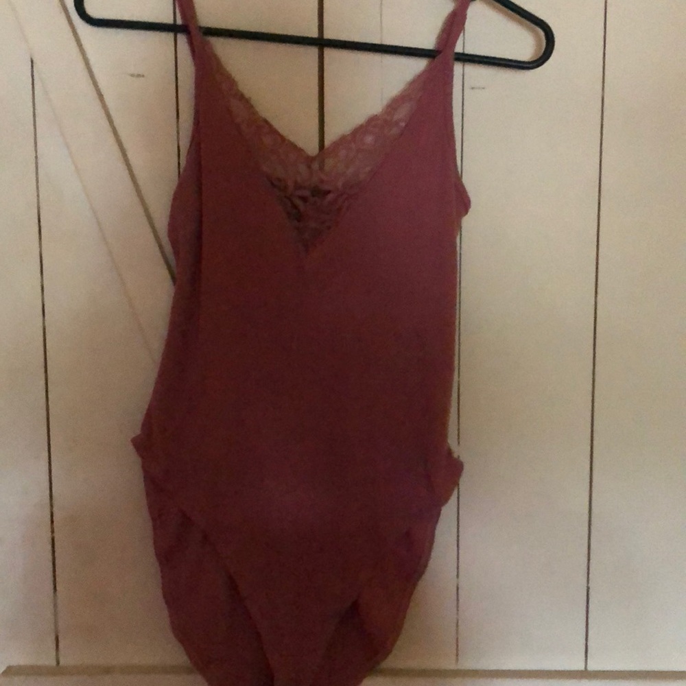 Pink lace bodysuit